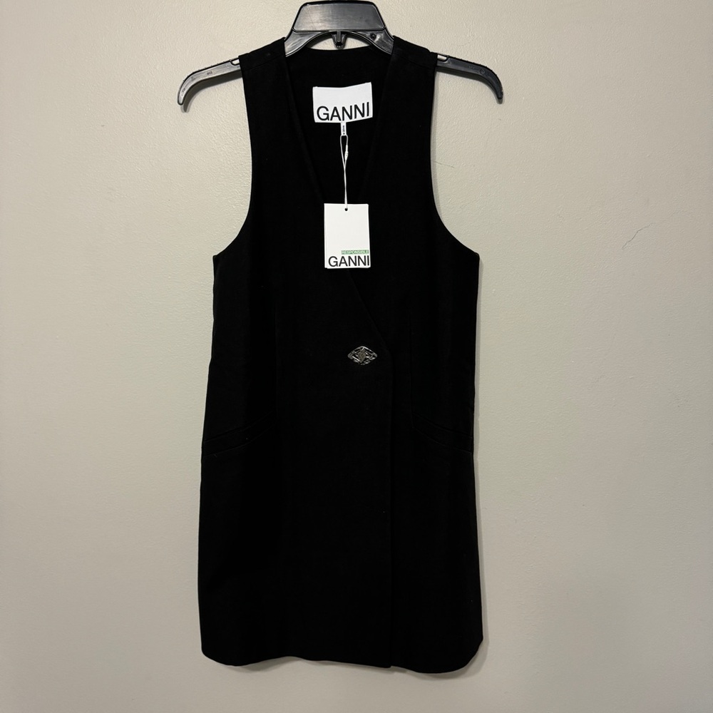 GANNI Blazer V Neck Sleeveless Mini Dress - Picture 5 of 11